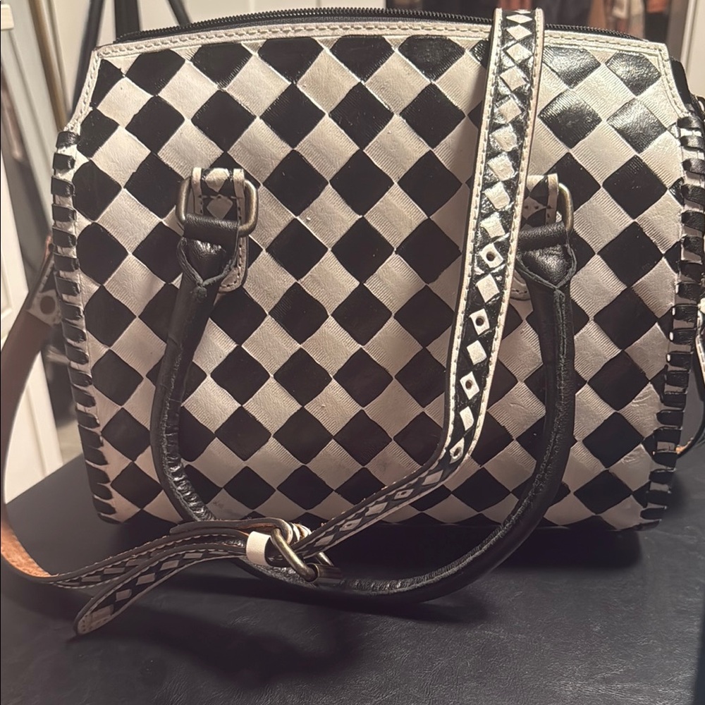 Western Linens Checkered Black and White Women's Bag